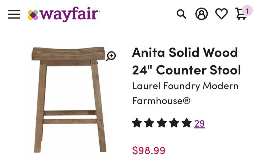 Solid Wood Backless Stool
Padding & Cover Added
(Can be Removed)
Counter Bar Kitchen Seat Chair