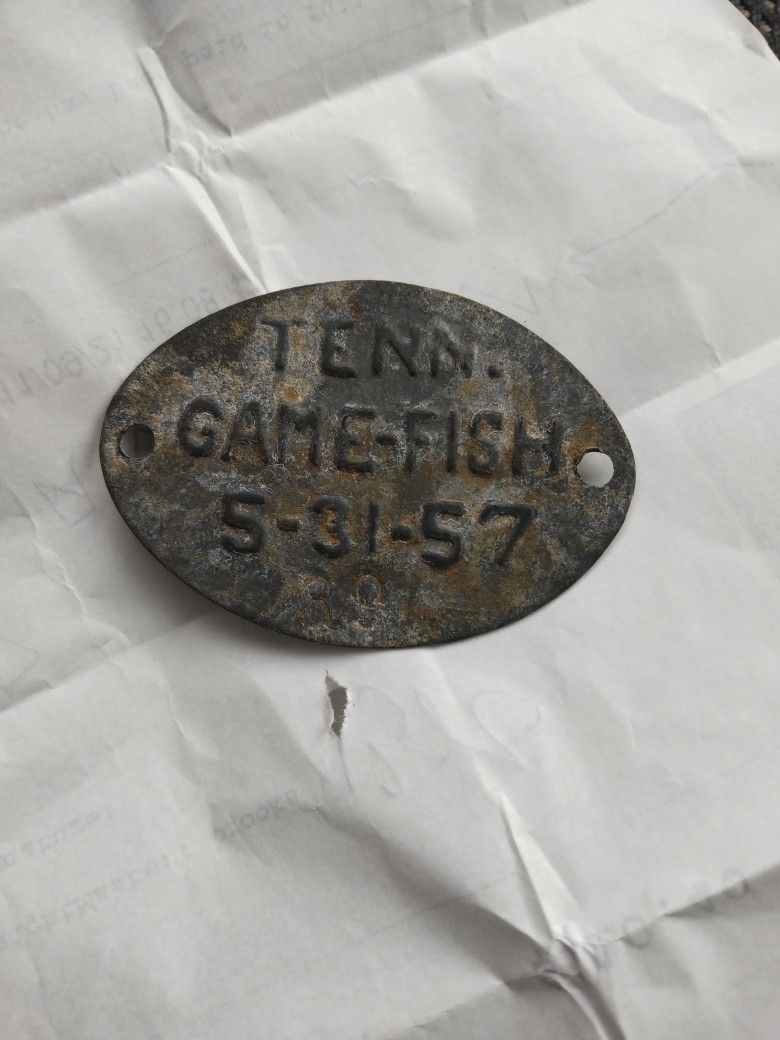 Rare 1957 Tennessee Game And Fish Tag