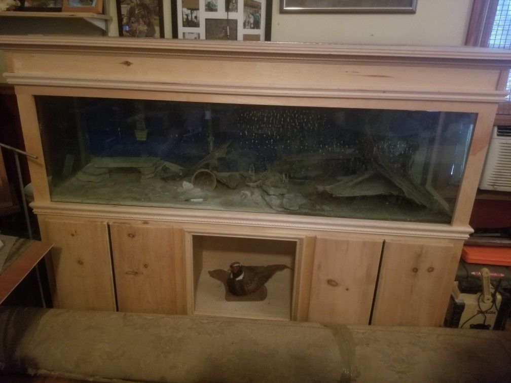 125gallon Fish tank With Custom wood Stand and Hood