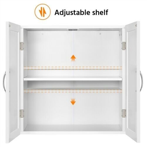 Wall Mount Bathroom Cabinet Cupboard Storage Adjustable Shelf Kitchen Laundry