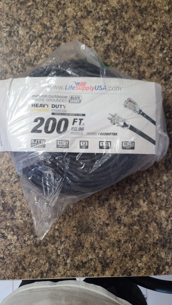 heavy duty extension cord   200ft. new is $155.00