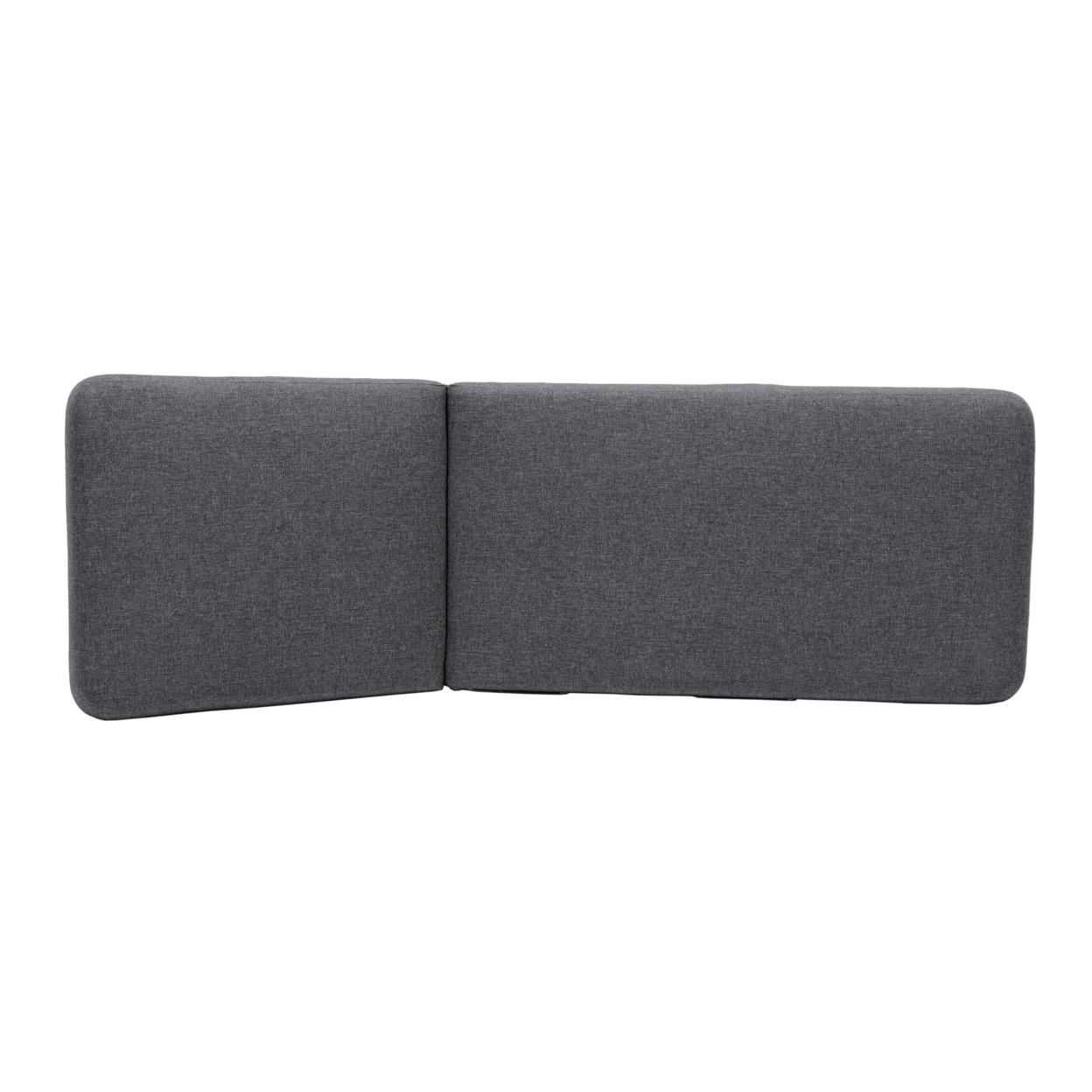 Saltoro Sherpi 74 Inches Fabric Padded Aluminum Chaise Lounge, Dark Gray