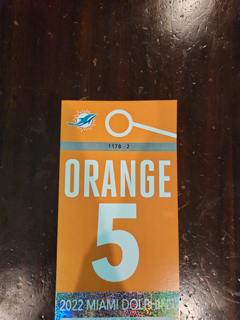 Dolphins Orange Parking Pass 