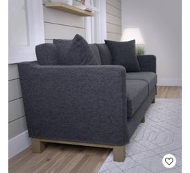 85” Kay Two Cushion Track Arm Sofa With Wood Base Thumbnail