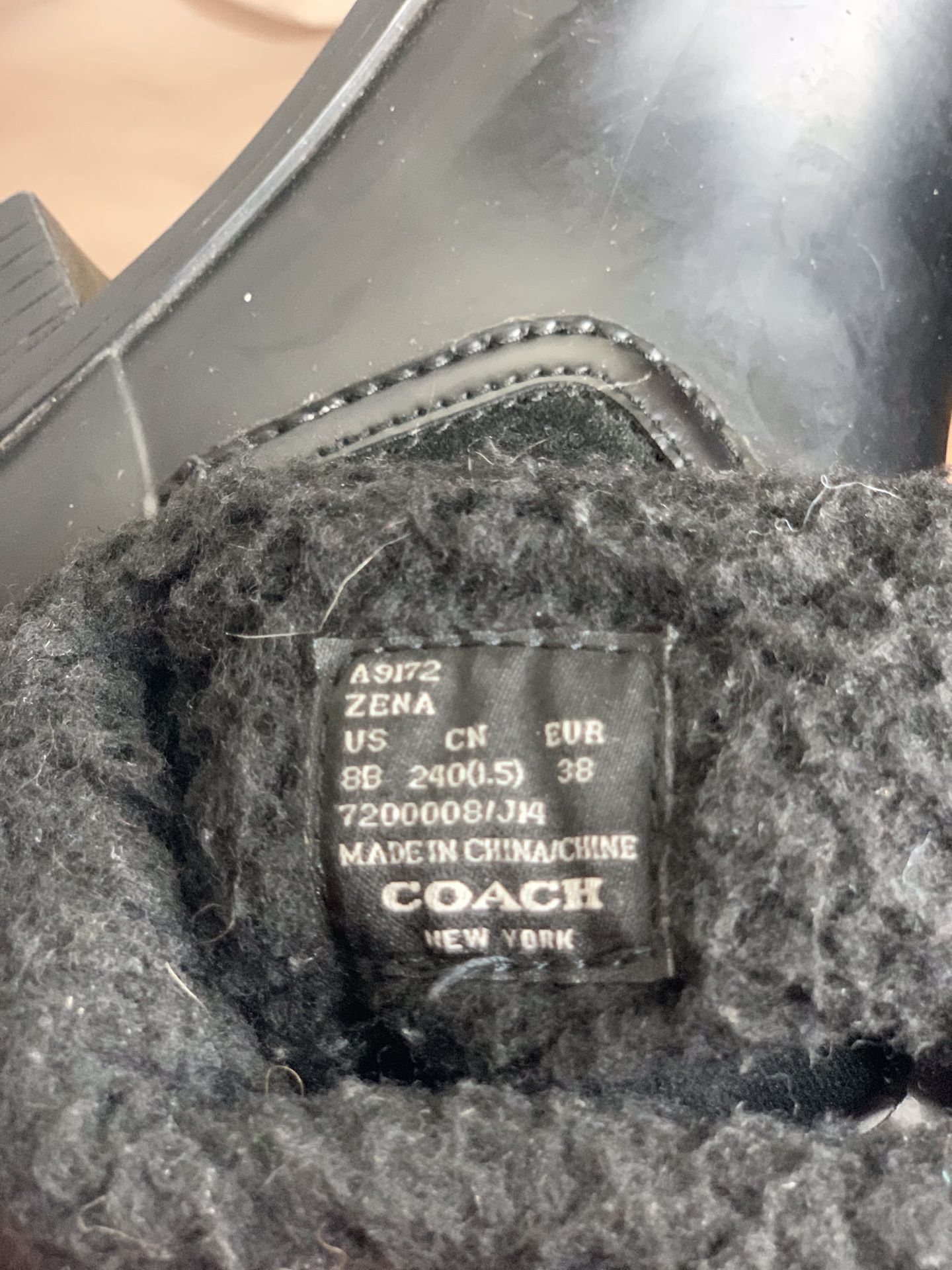COACH Zena Leather Winter Boot Size 8B