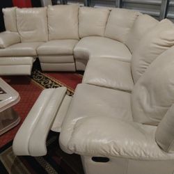 SOFA GENUINE 100% LEATHER RECLINER MANUAL.. DELIVERY SERVICE AVAILABLE 🚚 Thumbnail