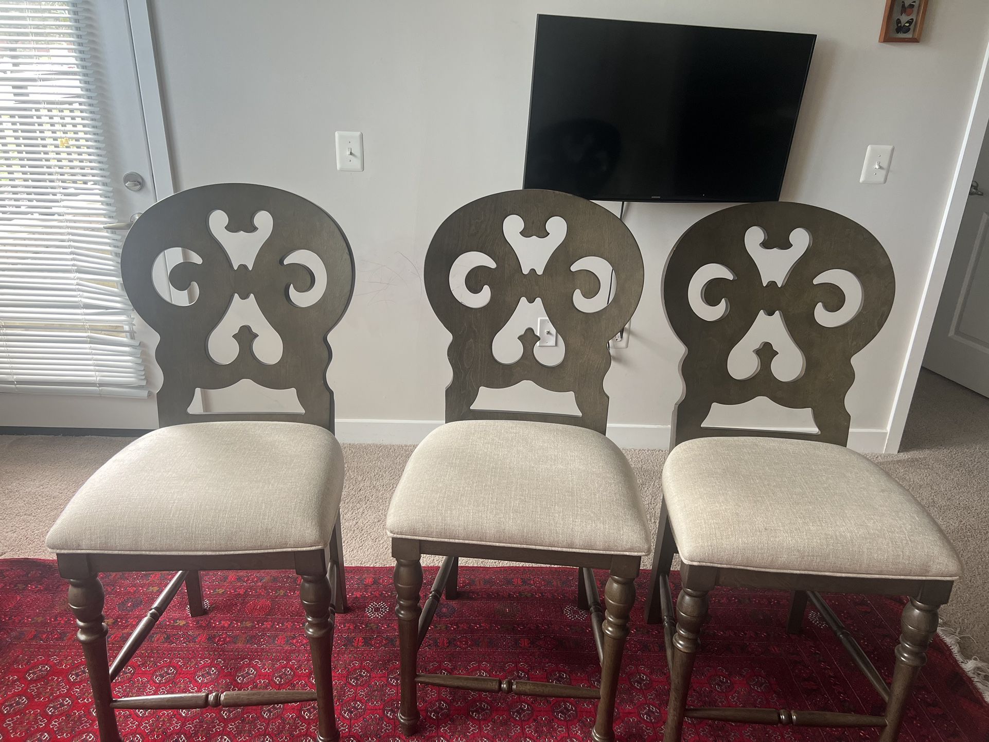 3 Pieces STools Counter Chair 