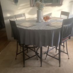 Dining Room Table 4 Chairs Comes With Table Clothes  Thumbnail