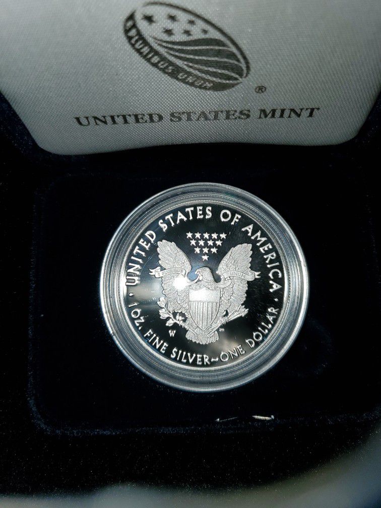 2020 w Silver American Eagle Proof With Box And Coa..