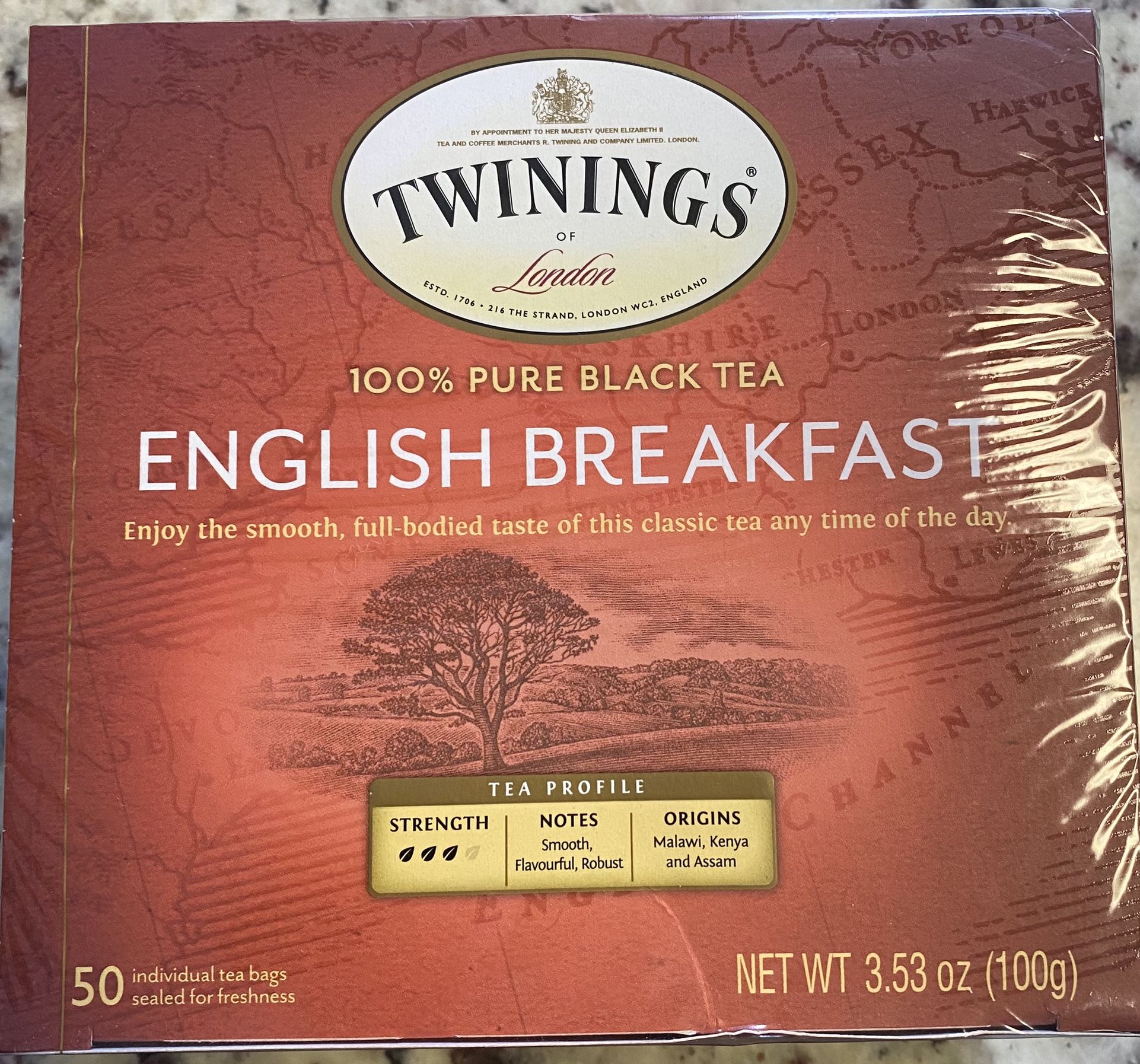 Twinings of London English Breakfast Tea, 50 Count