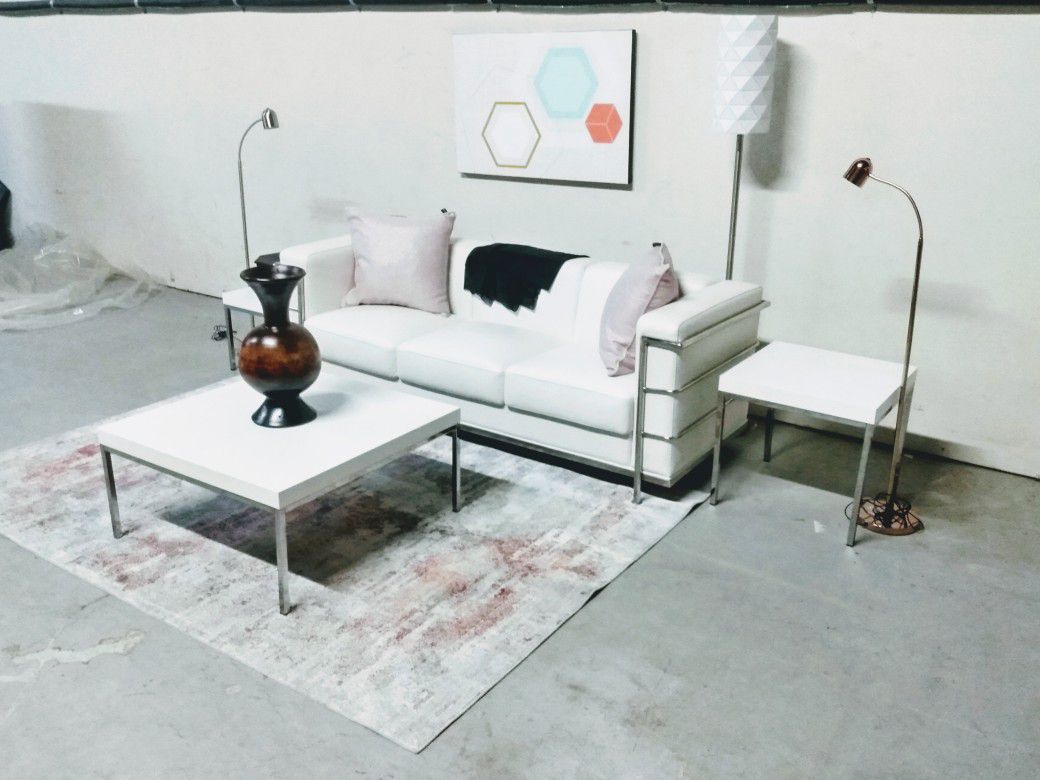 All white living room furniture