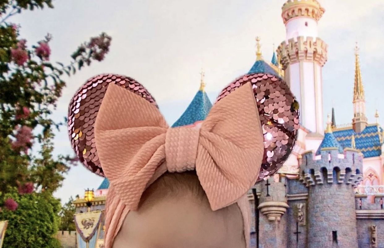 Peach Minnie Mouse Ears For Baby