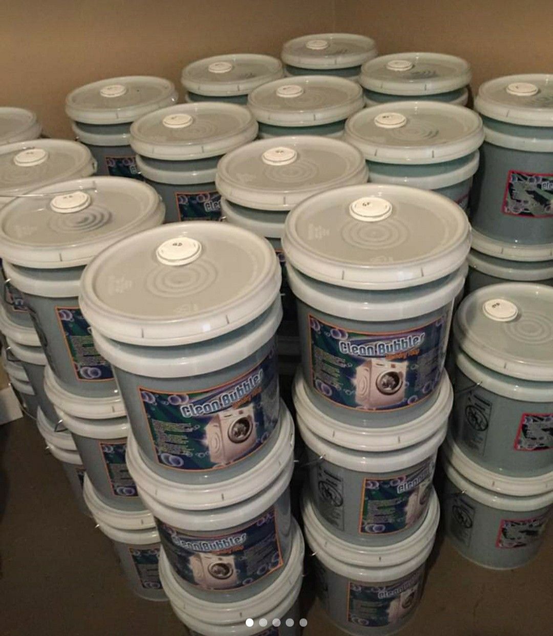 5 gallon buckets of Laundry detergent, fabric softener, dish soap