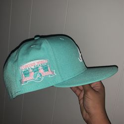 Atlanta Braves Hat Mint Green and Pink Thumbnail