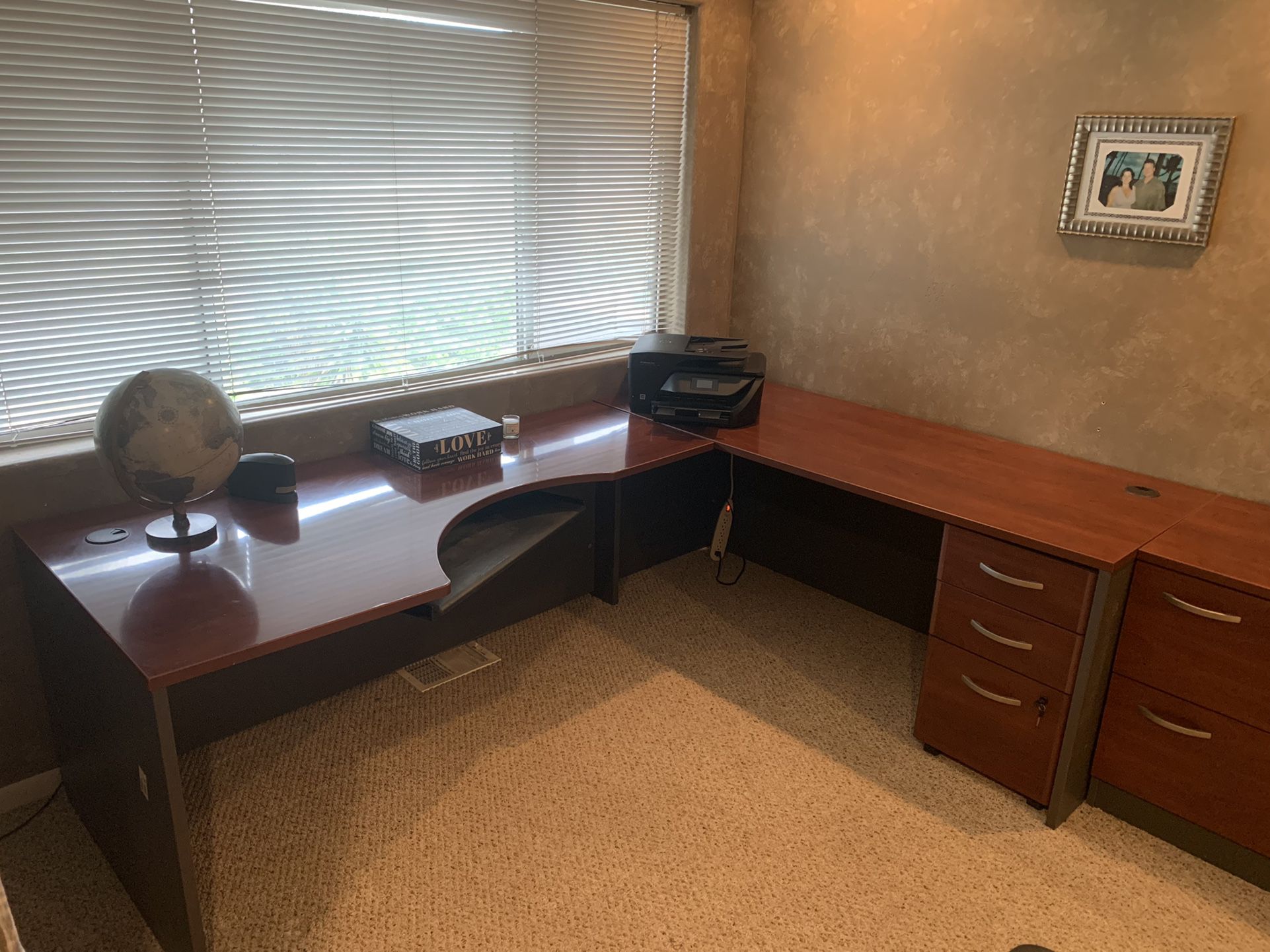 Large Desk and Matching Lateral File Cabinet
