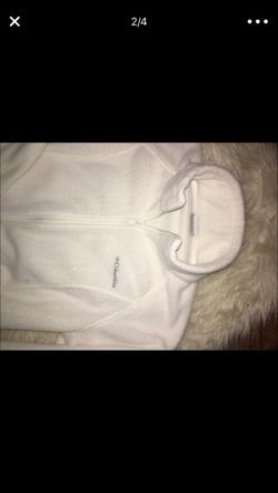 Women's size medium off-white Columbia fleece full zip jacket Thumbnail