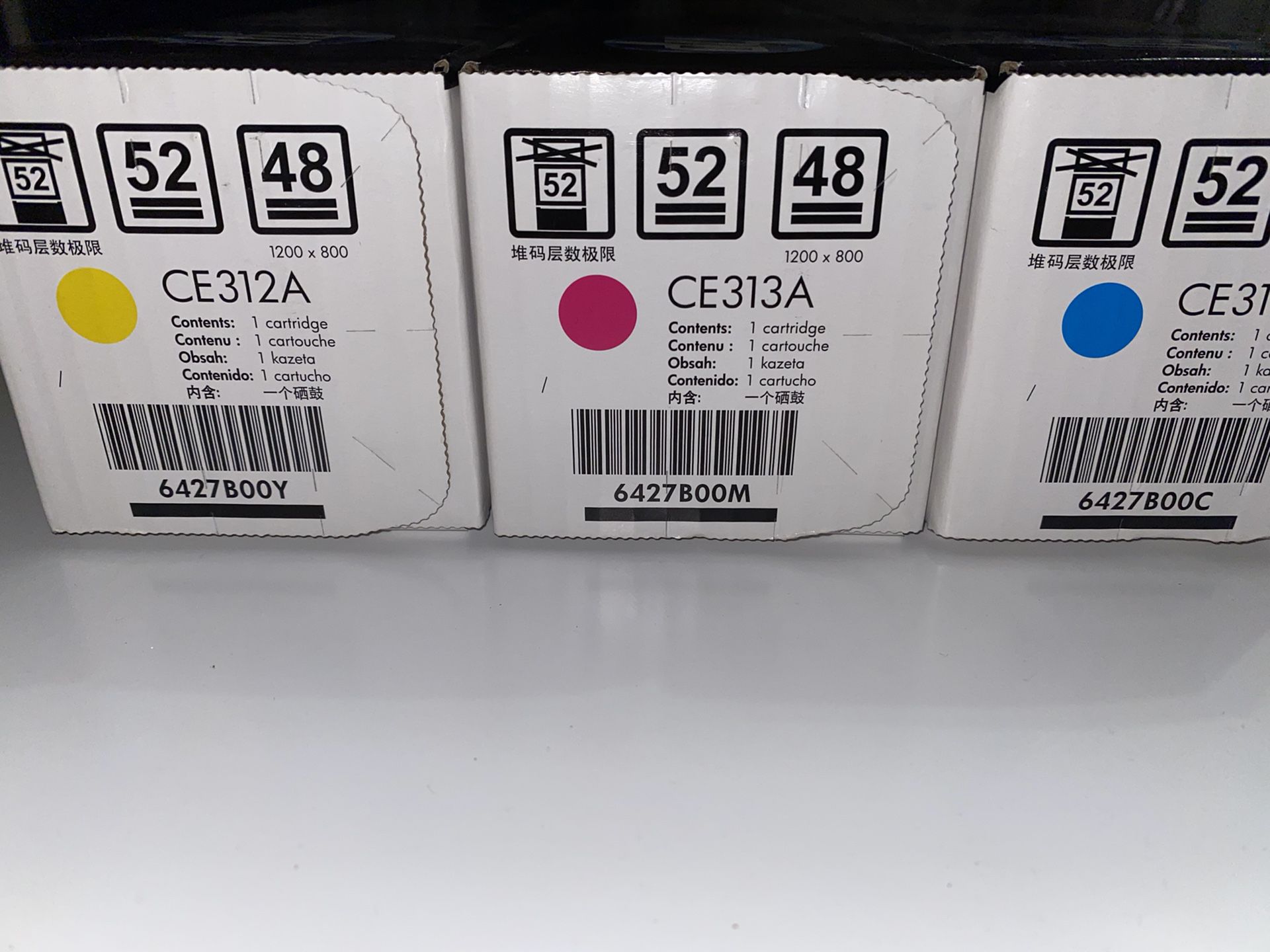 NIB HP 126A 3-Pack Genuine LaserJet Toner Cartridges Cyan, Magenta, & Yellow CF341A