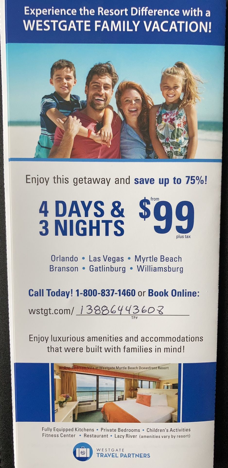 Westgate Resort Vacation Time 4 Days, 3 Nights