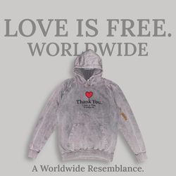 LOVE IS FREE “Thank You” Hoodie S-2XL Thumbnail