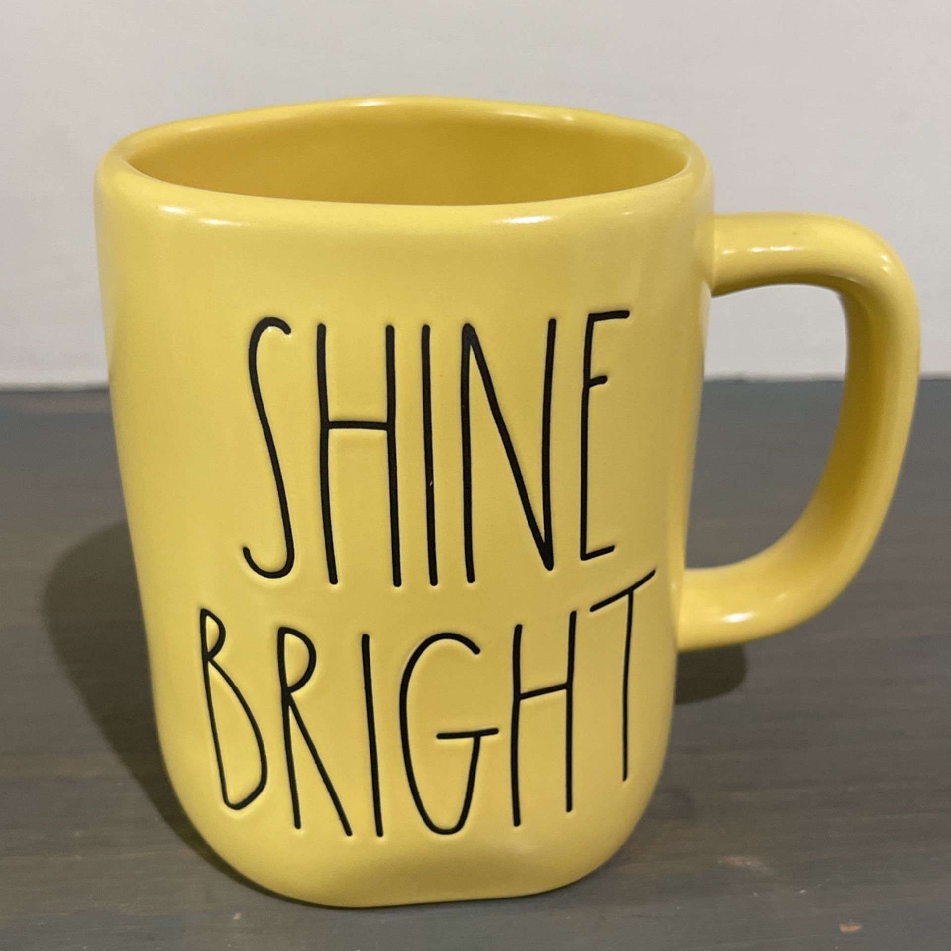 Rae Dunn “SHINE BRIGHT” Yellow Mug