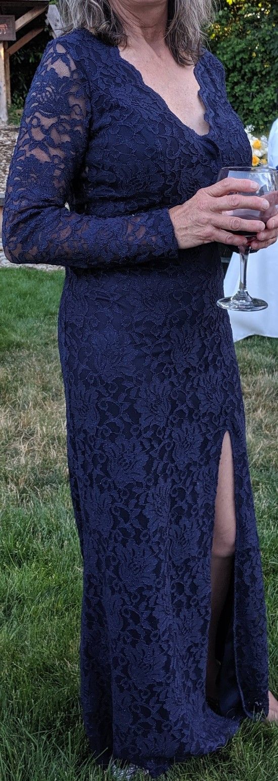 Wedding Party Navy Blue Size 6 Dress