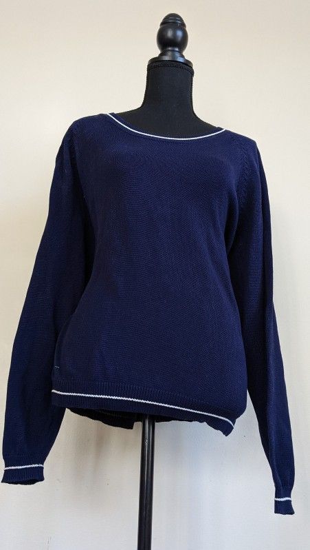 Vintage Pull Over Blue Long Sleeved Cardigan Size L