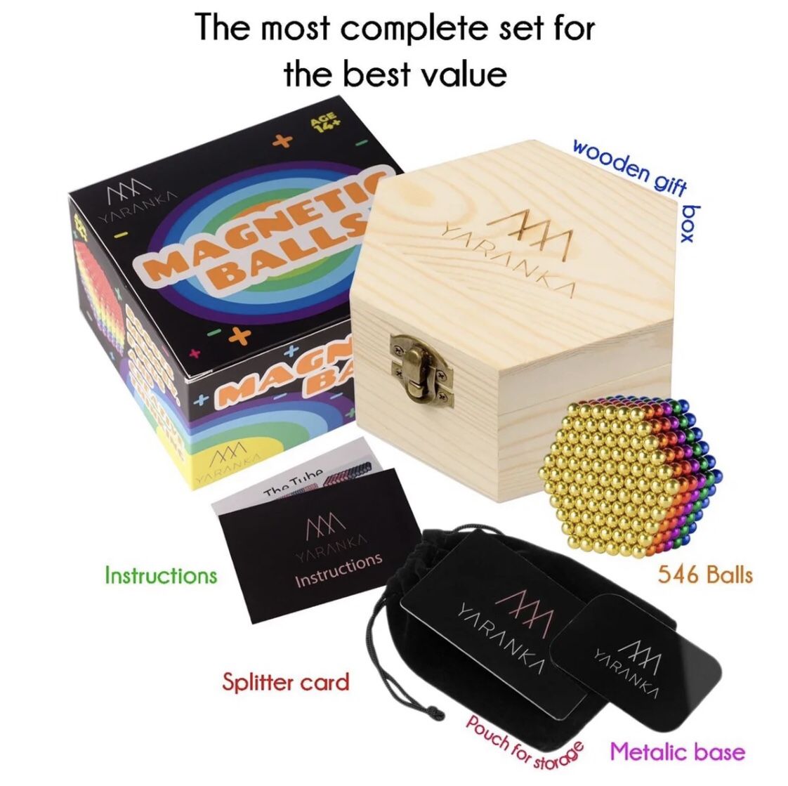 Yaranka Magnetic Ball Set-546 Pcs (334 extra beads) plus lots extras