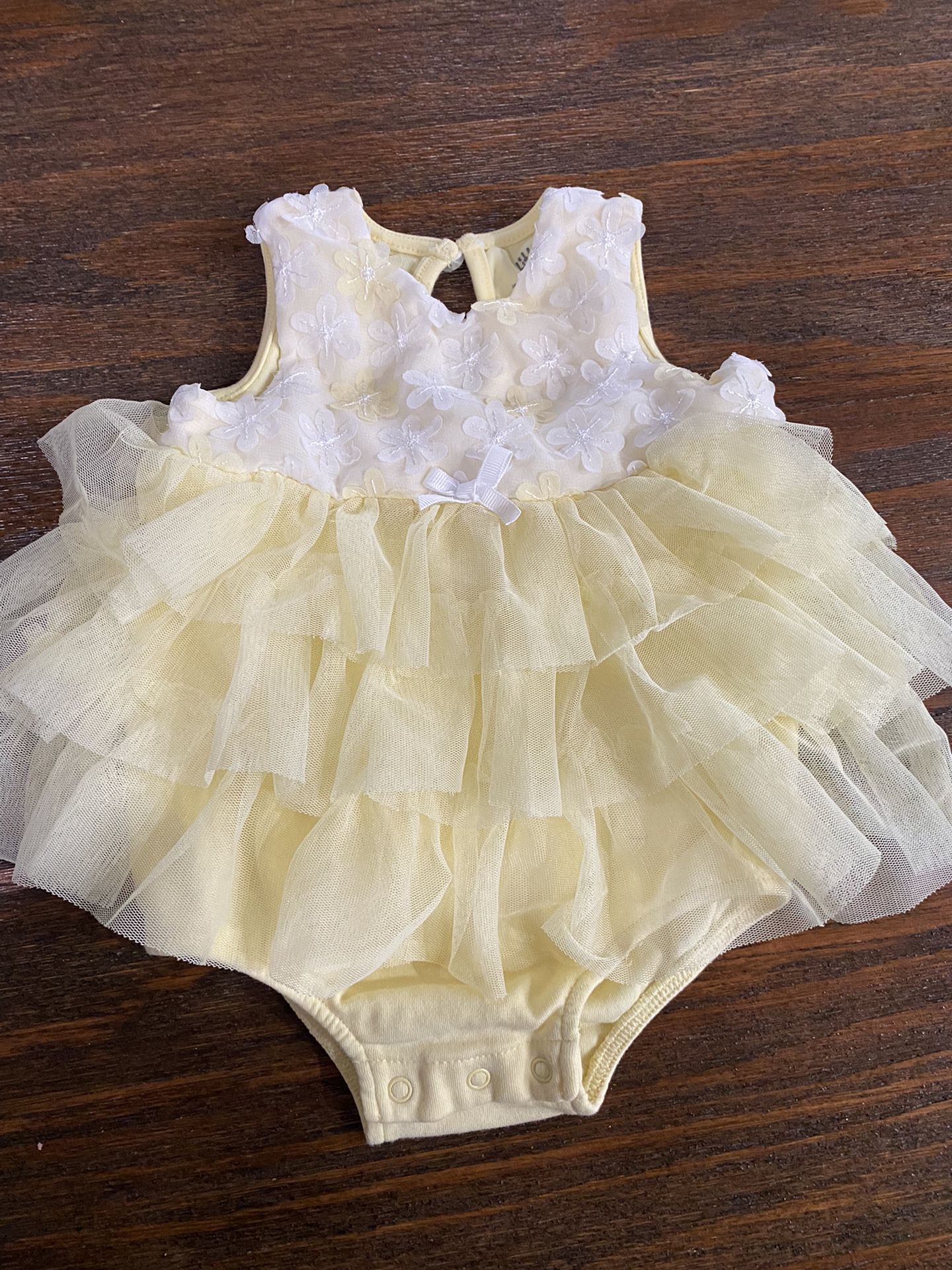 Baby Yellow Ruffled Tutu Dress Onesie