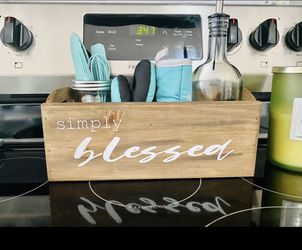 Simply Blessed wood storage caddy Thumbnail