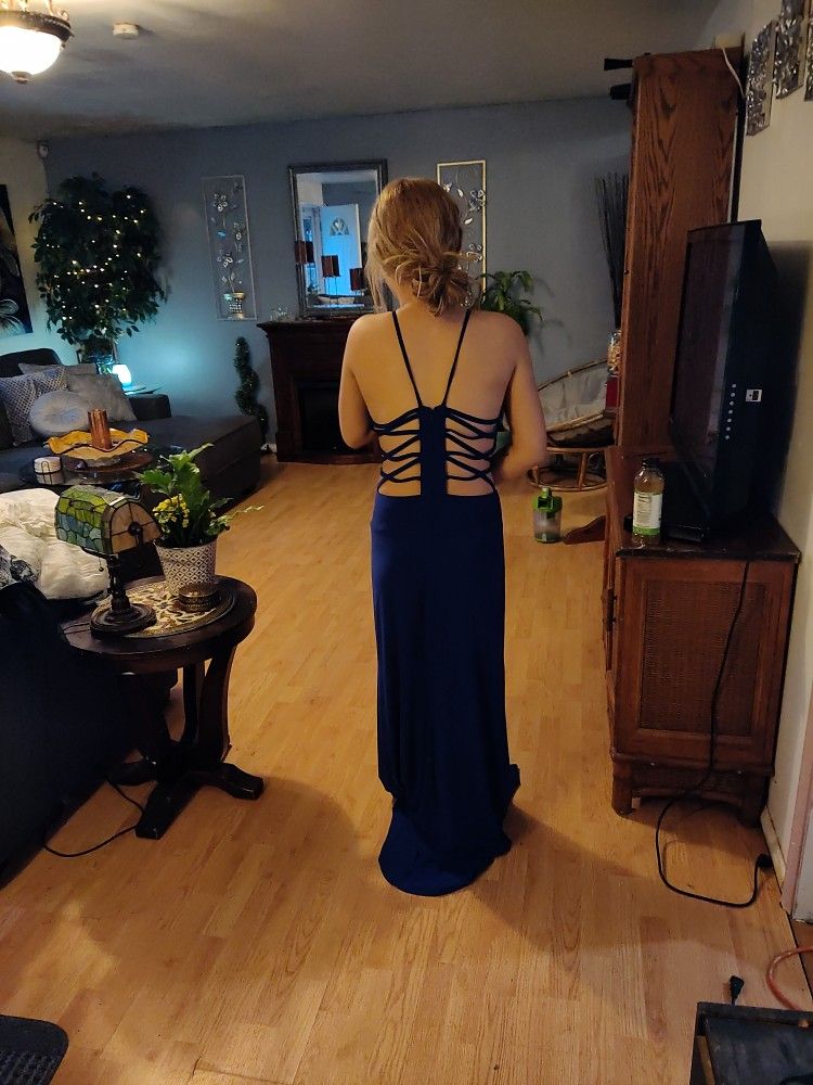 cobalt blue prom dress full length