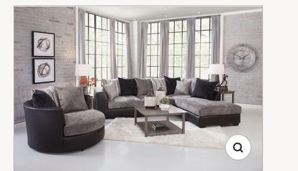 3 Piece Sectional With Swivel Chair  Thumbnail
