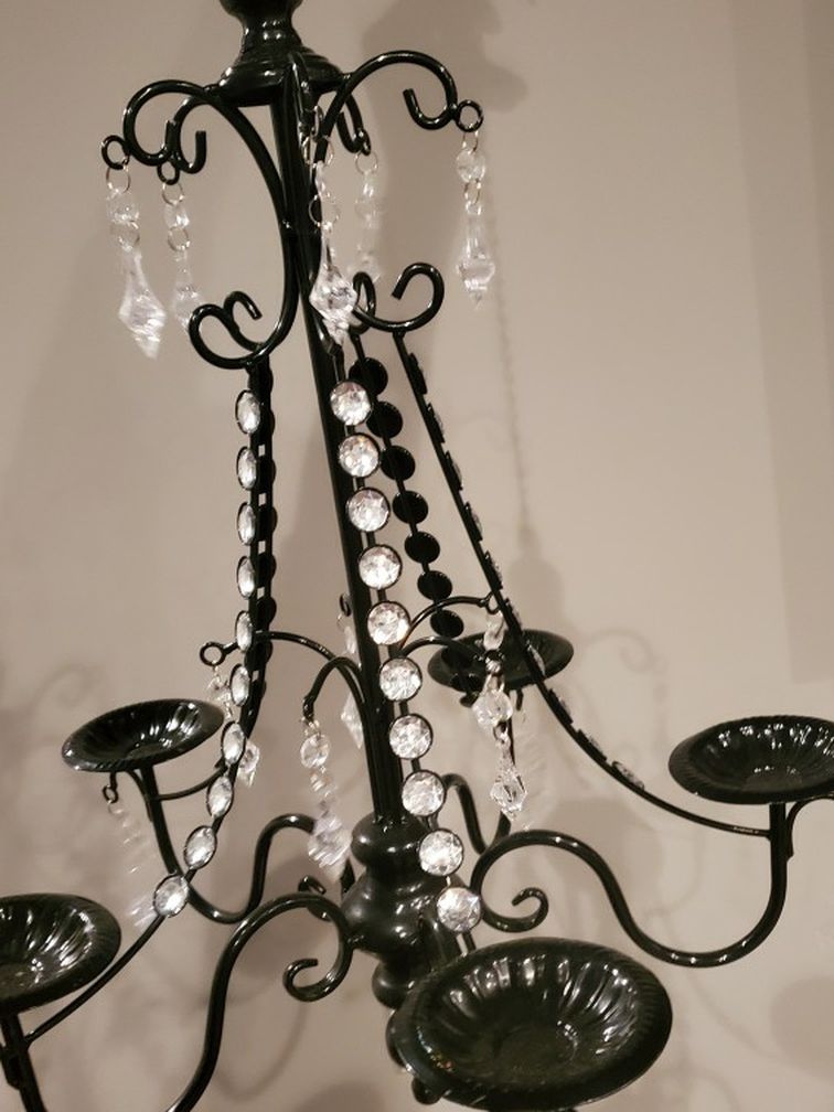 Black Rhinestone Decorative Backdrop/Home Candle Chandelier (with hanging hook)