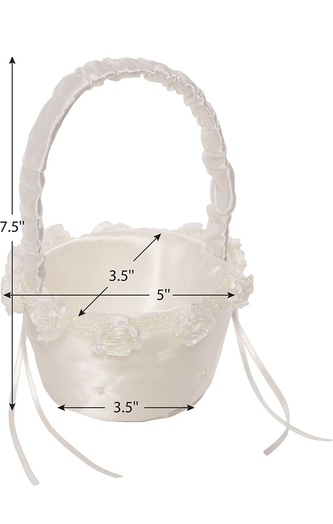 Beautiful Soft White Flower Girl Basket *NWT*🌸🌺