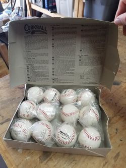 Corkballs one dozen new baseball softball Thumbnail