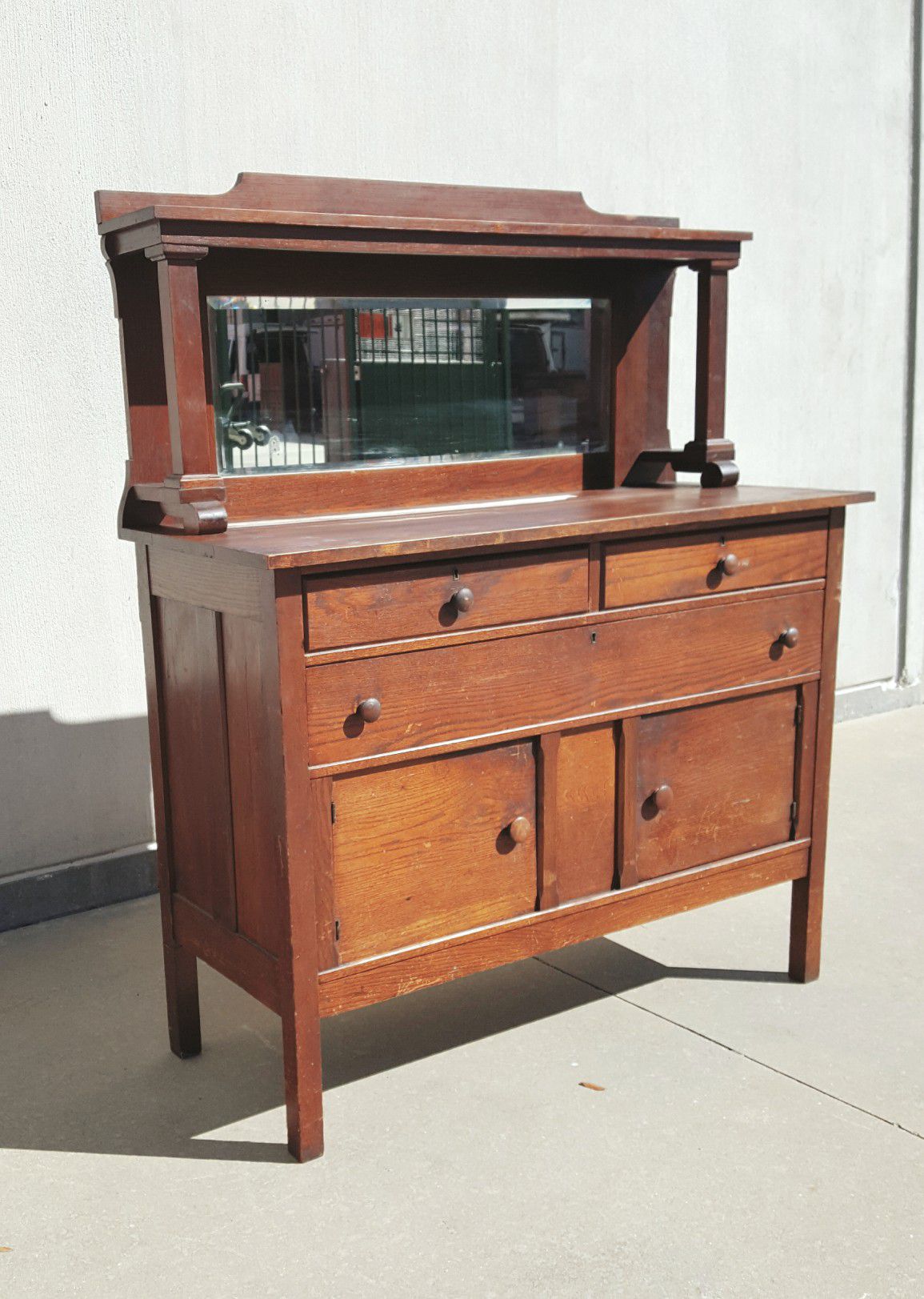 Oak Sideboard Buffet, Helmers Antique Dresser