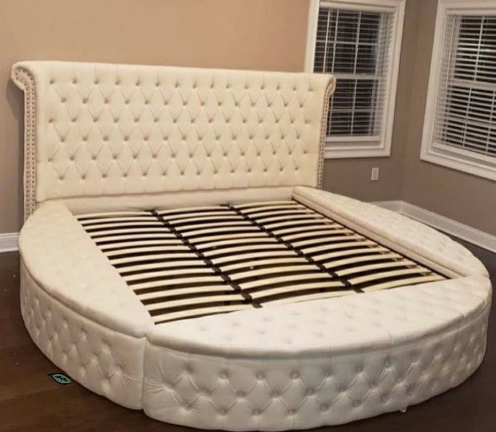 Best Deal - $39 Down ✅Luxus Velvet Cream King Bed (3 Boxes)