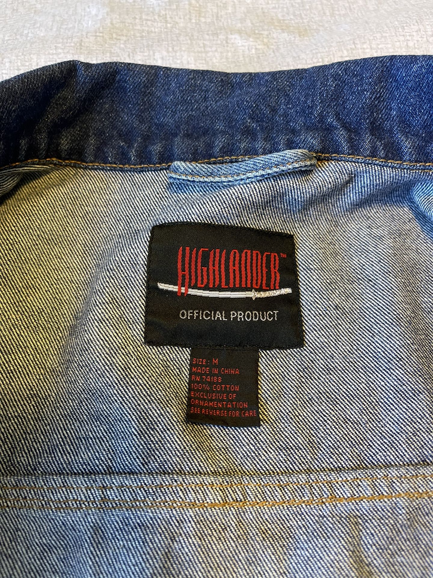 Highlander Size Medium Official Product Promo Denim Jacket Vintage There Can Be
