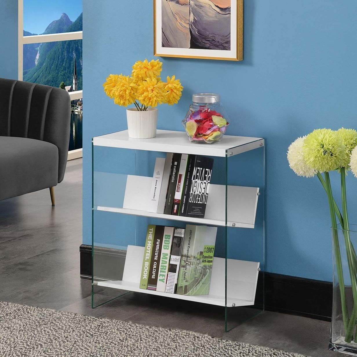 Soho Bookcase, White/Glass