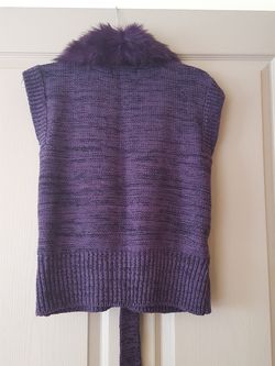 Gnw purple sleeveless cardigan small size Thumbnail