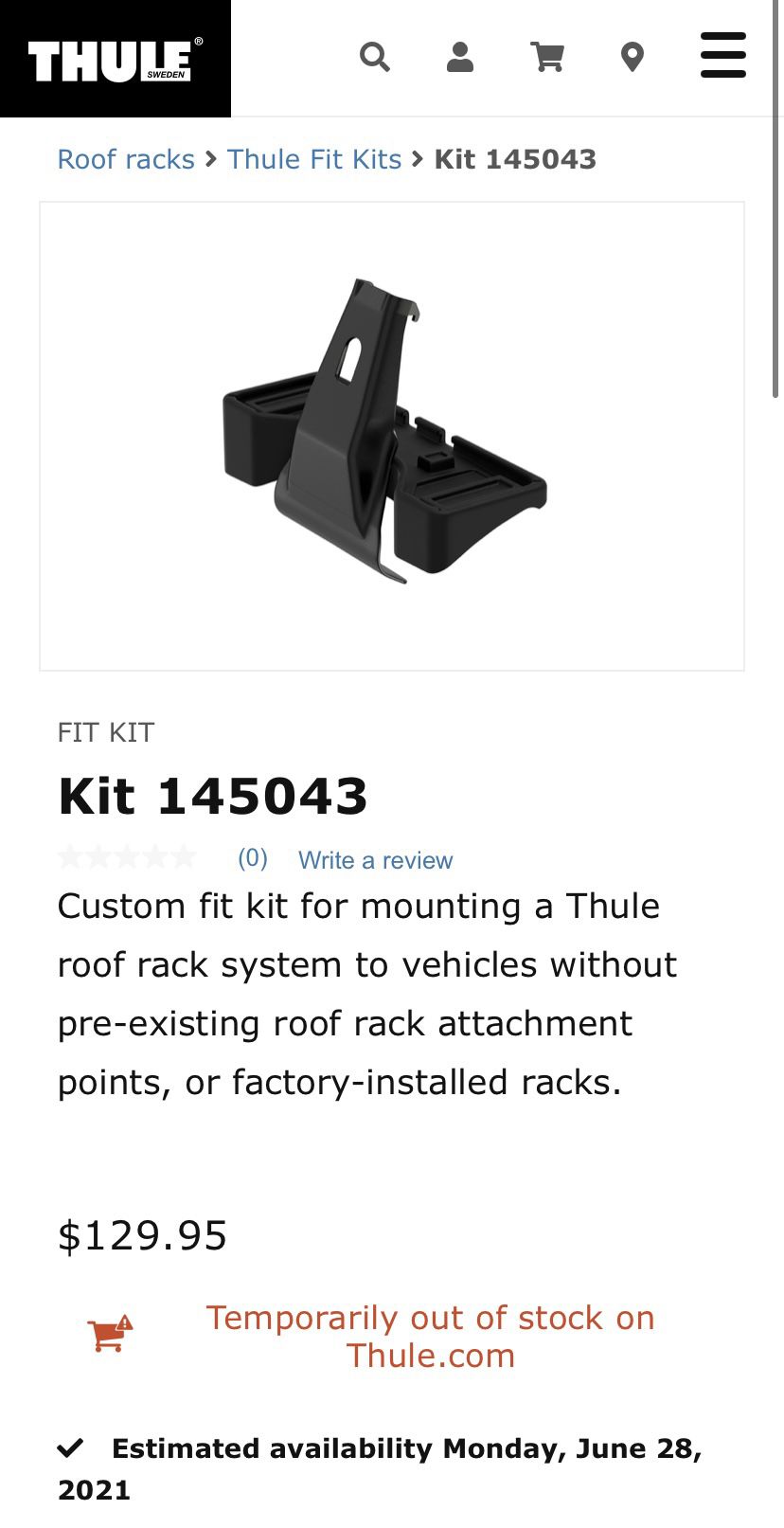 Thule Fit Kit 145043 [USED]