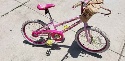 murray bike pink with basket and traning wheels