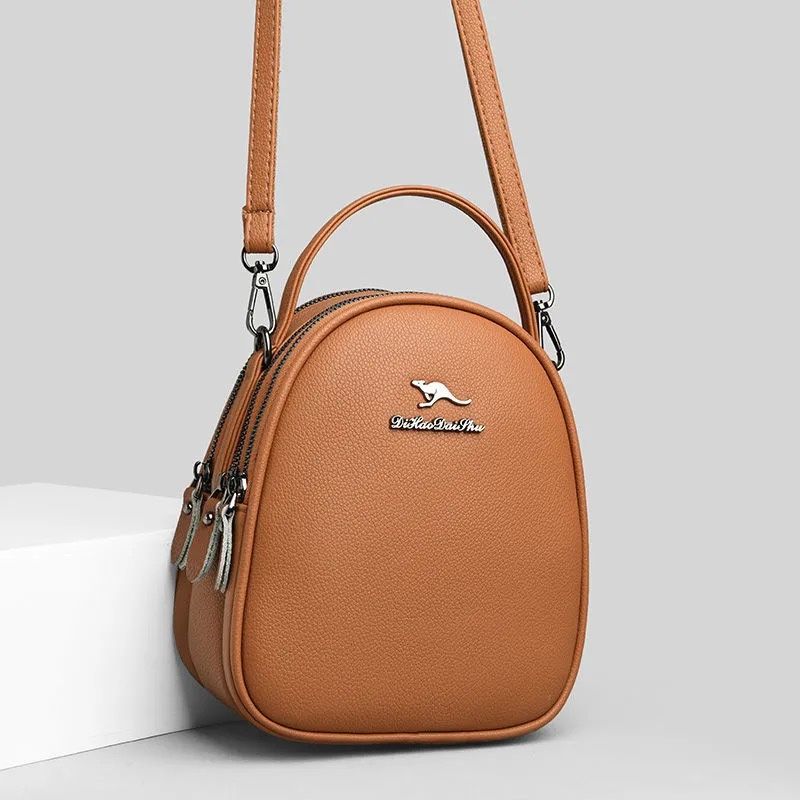Brand new genuine leather small bag all-match three-layer shoulder bag