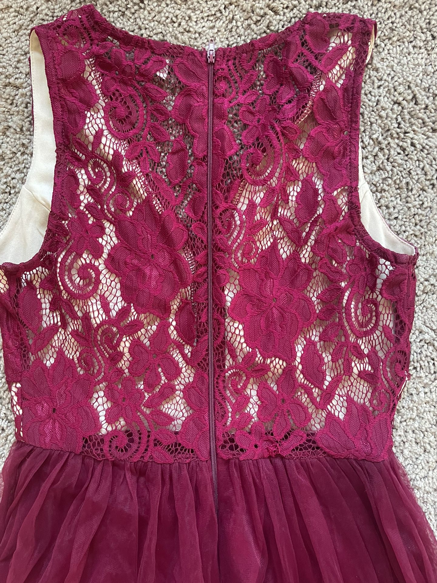 Charlotte Russe Nude & Burgundy Dress