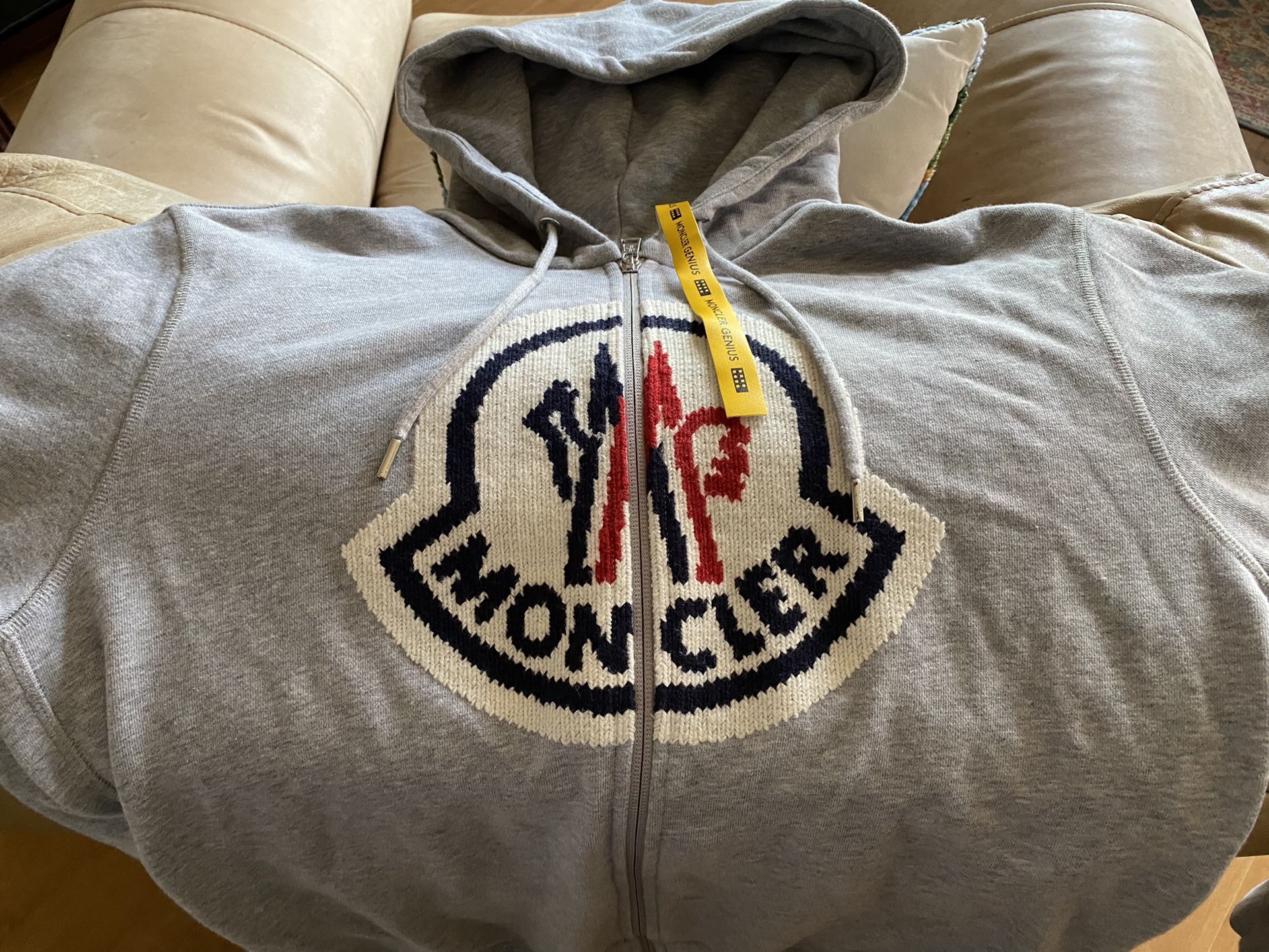 MONCLER MEN’S MAGLIA CARDIGAN , 1952 SWEATSHIRT HOODIE JACKET, SIZE-LARGE