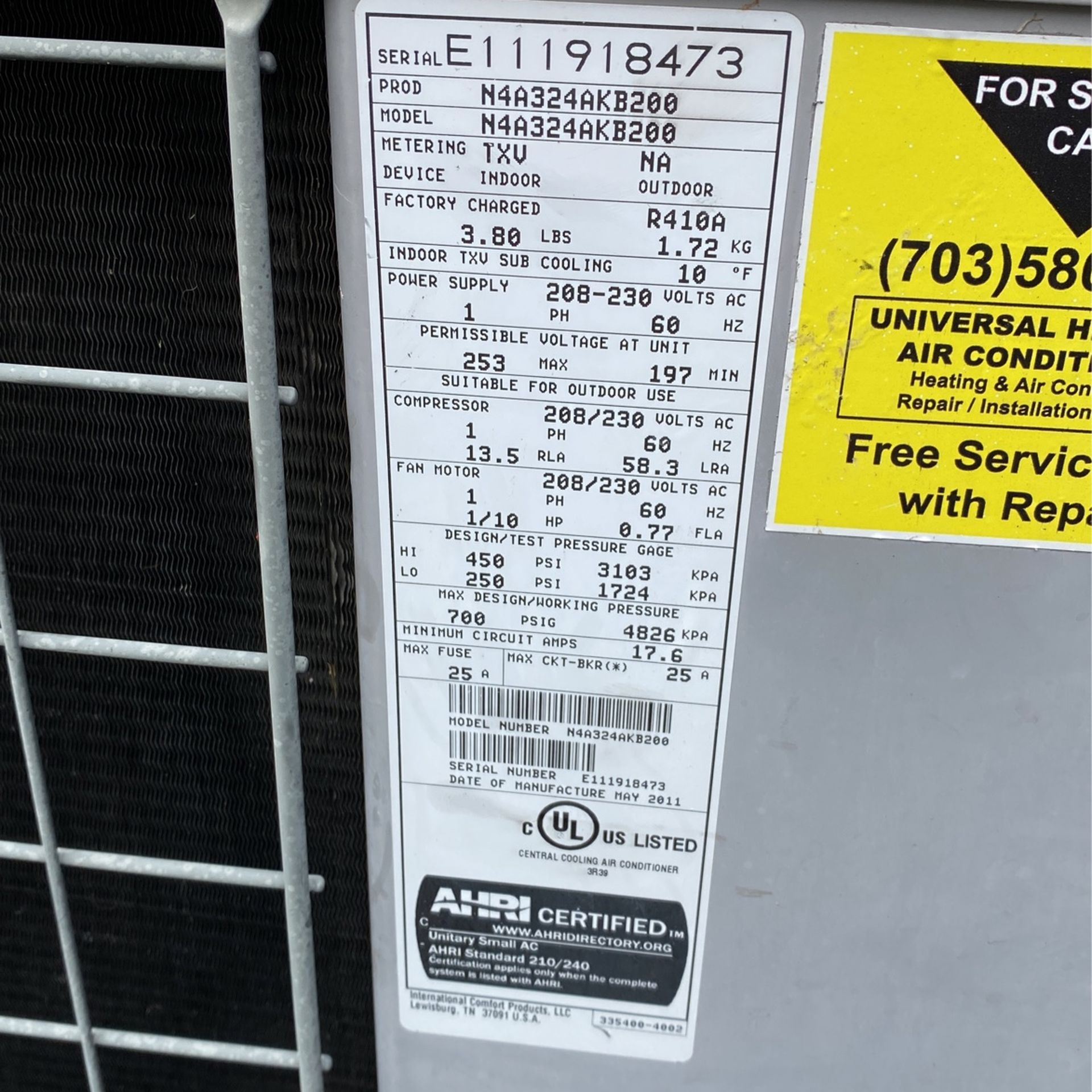 2 Ton Straight AC R-410a