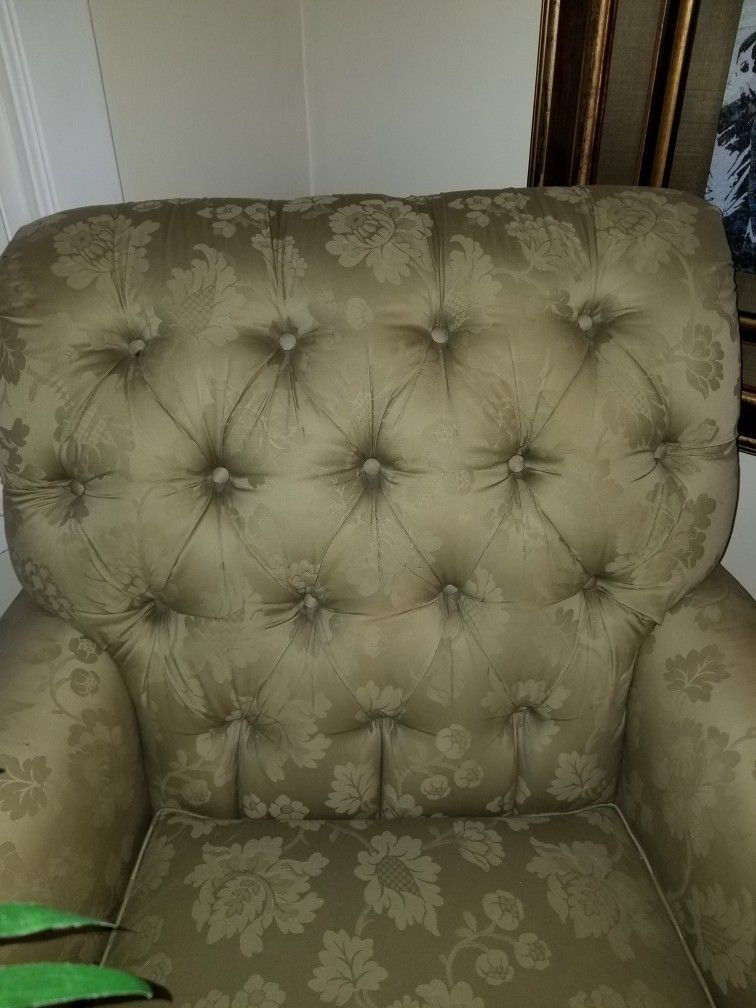 Ethan ALLEN tufted Chair N Ottoman *JUST REDUCED