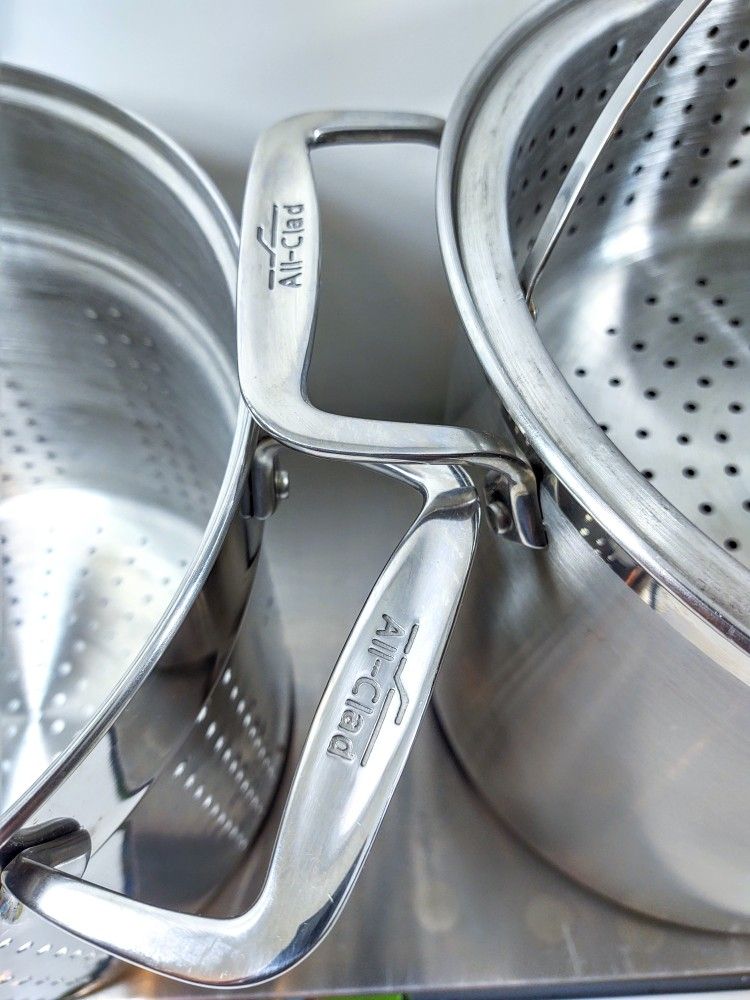 All-Clad 12 Qt Stock Pot With 3 Colander/Steamer Inserts