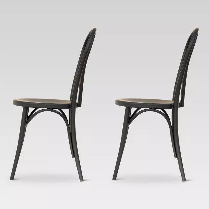 Set of 2 Emery Metal Bistro Patio Chair Matte Black - Threshold™