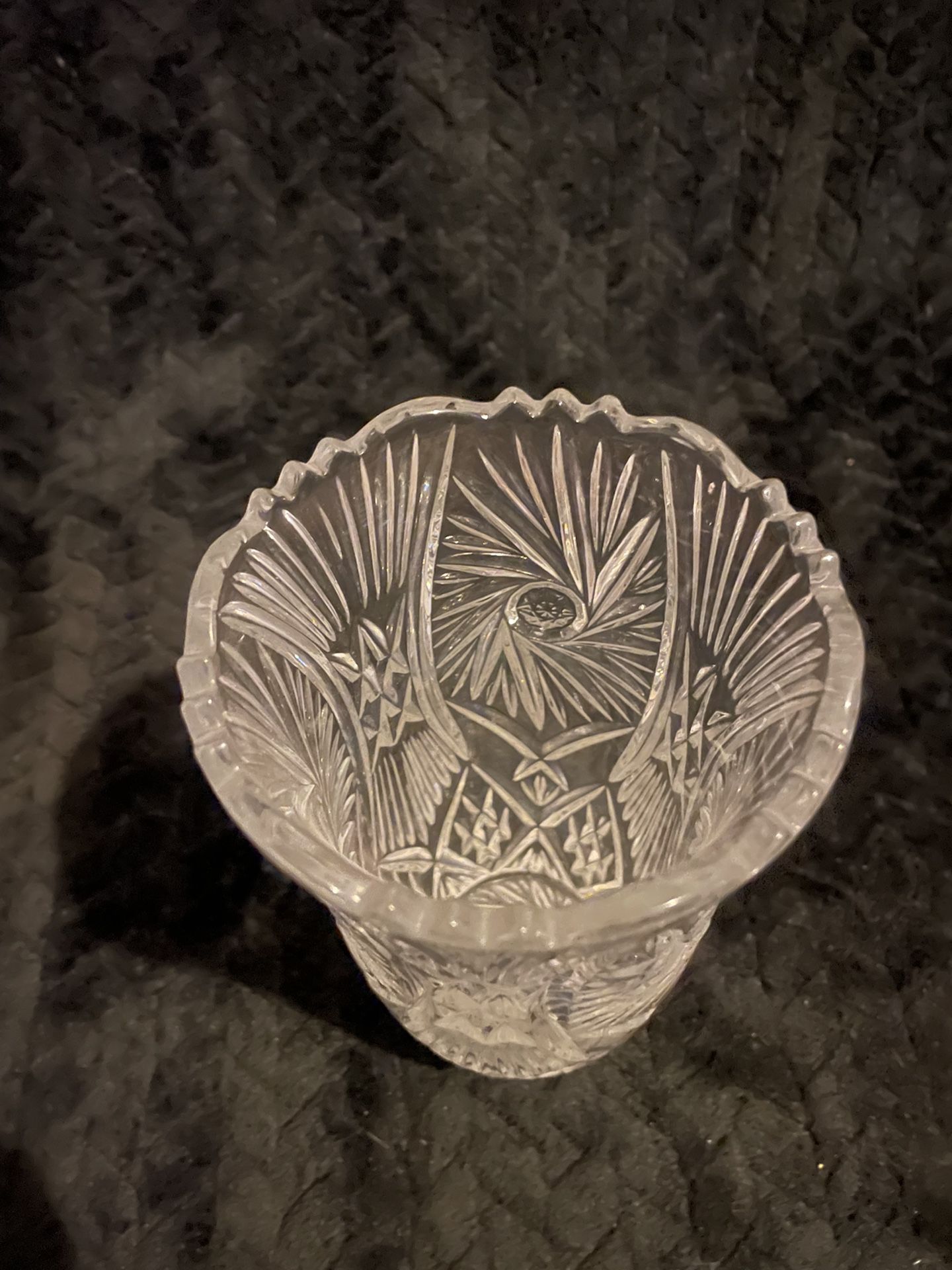 Vintage Flower Pressed Glass Vase