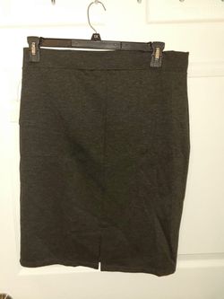 2X Black Bodycon Pencil Skirt With Split Hem Thumbnail
